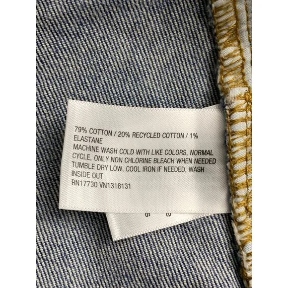 Wild Fable Junior Teens High-Rise Rolled Cuff Blue Denim Shorts Size 0 - Picture 9 of 9